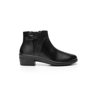Botín para Mujer de Piel con Tacón 4.8 cm Soporte Flexi Negro 130004