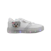 Tenis Casual Para Niña Luces Oso Mirlo 0152 TEDY Blanco