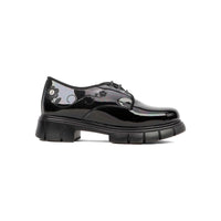 Zapato Para Niña Escolar Derby Flores Blasito Negro 24E230