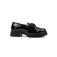 Zapato Escolar Mocasín para Niña Charol con Moño Yuyin Negro 25451
