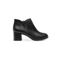 Botín de Tacón Ancho Para Mujer Piel Flexi Negro 137305
