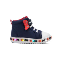 Tenis para Niño Gamer Velcro Luces Bubble Gummers Marino/Rojo Army III