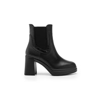 Botín Tacón Alto Para Mujer Piel Urbano Flexi Negro 127402