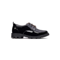Zapato Escolar para Niña Piel Charol Derby Dogi Negro 2806